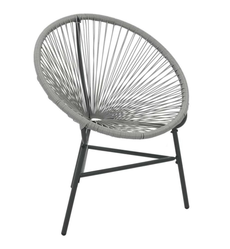 Chaise de jardin sous forme de lune Résine tressée Gris