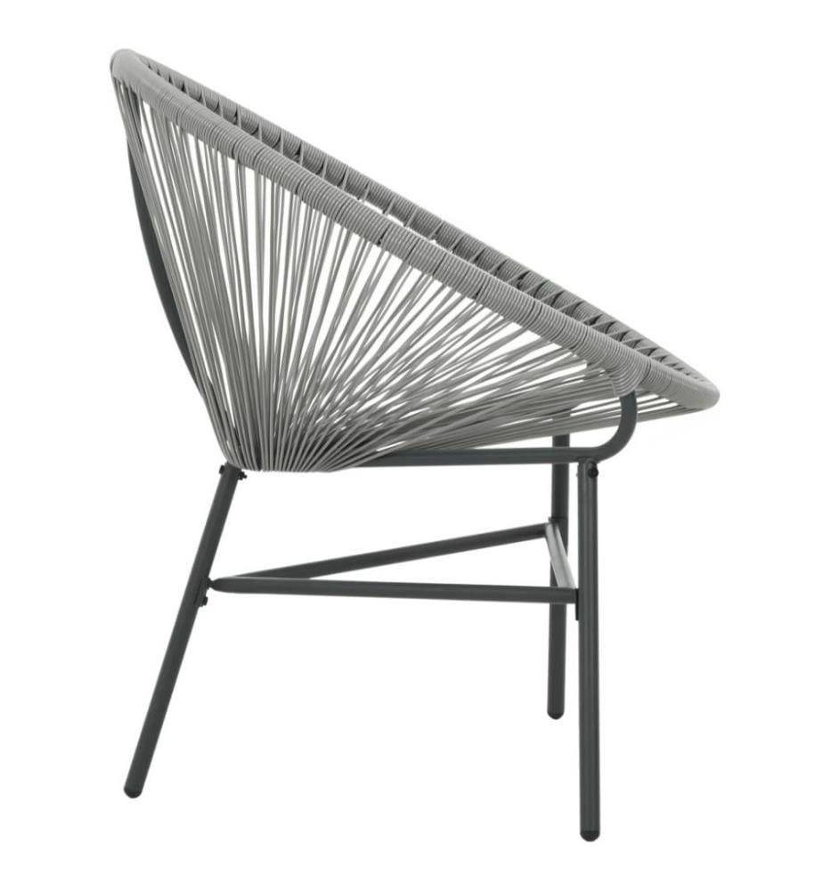 Chaise de jardin sous forme de lune Résine tressée Gris