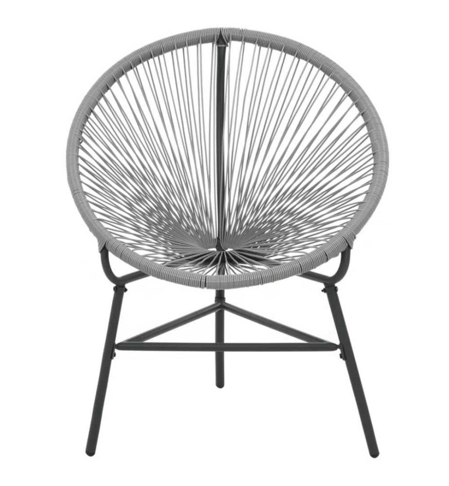 Chaise de jardin sous forme de lune Résine tressée Gris