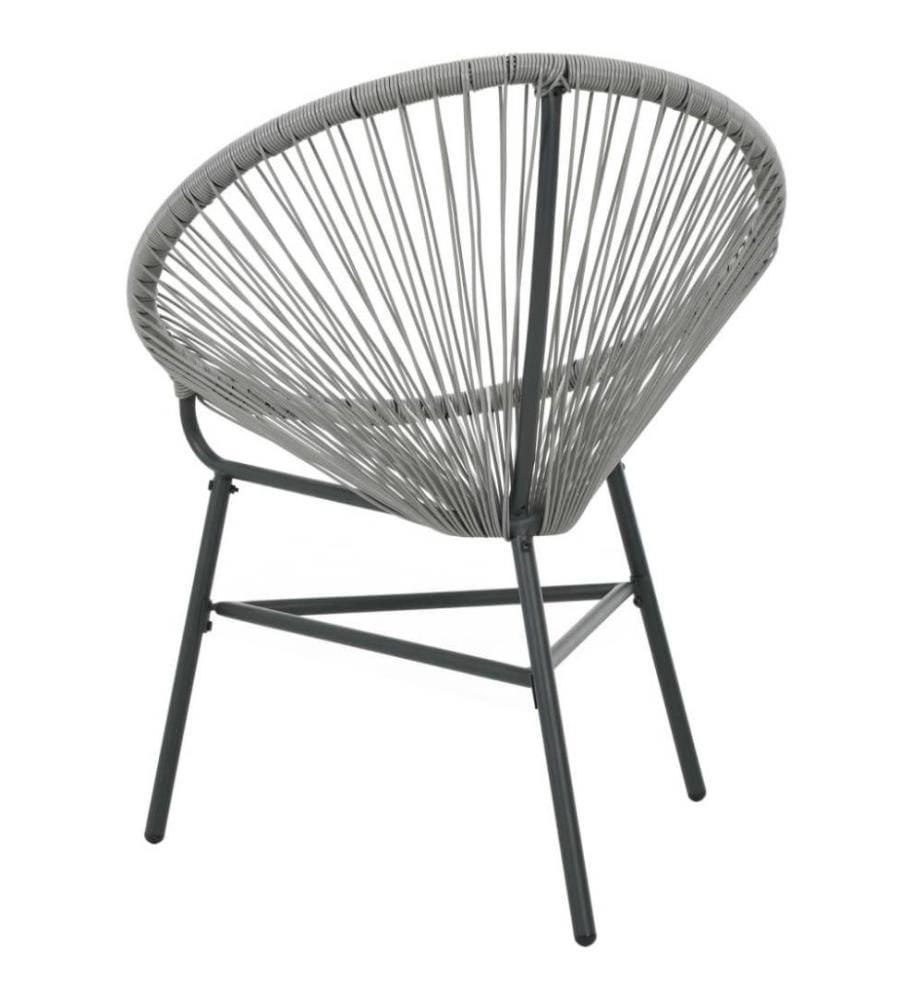 Chaise de jardin sous forme de lune Résine tressée Gris