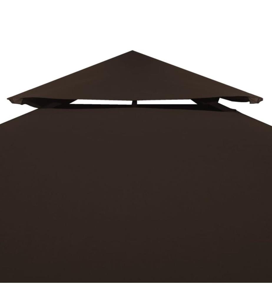 Pavillon-Dachplane mit Kaminabzug 310 g/m² 3x3 m Braun