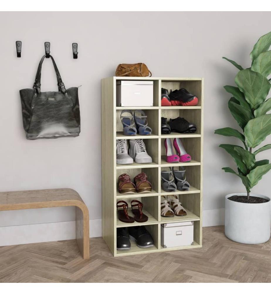 Schuhregal Sonoma-Eiche 54x34x100,5 cm Holzwerkstoff