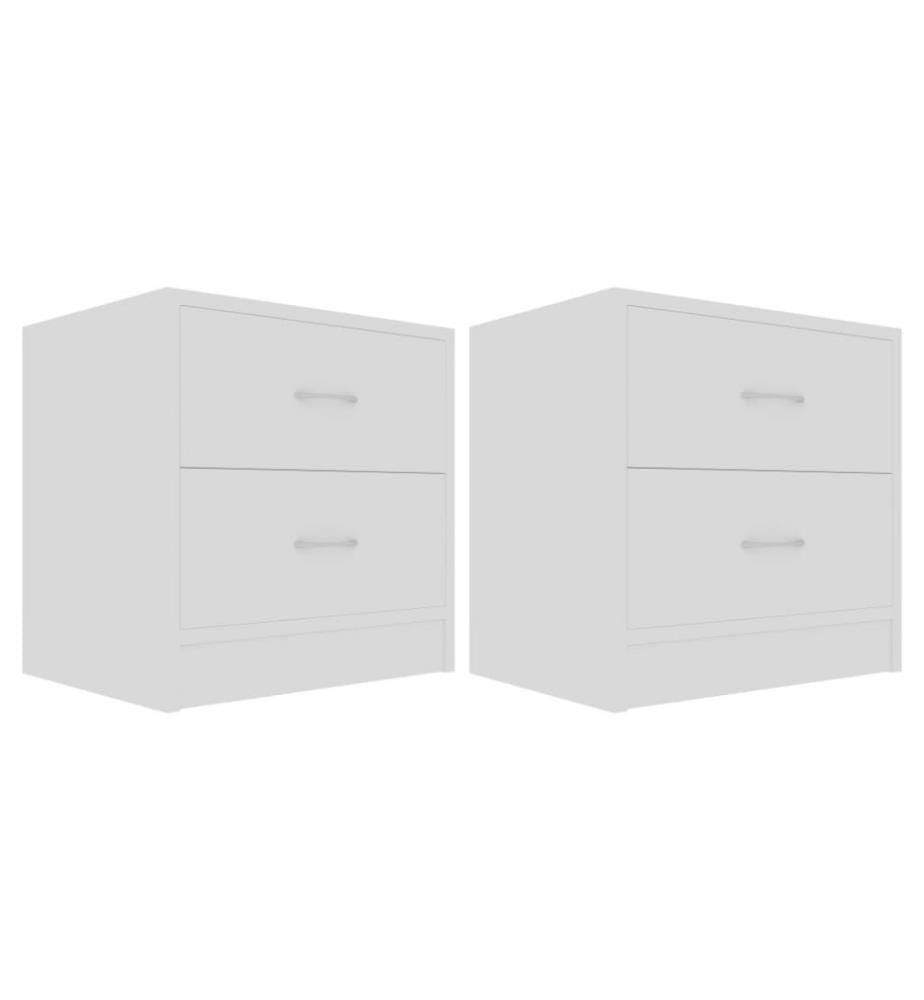 Nachttische 2 Stk. Weiss 40x30x40 cm Holzwerkstoff