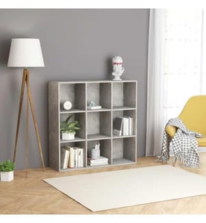 Bibliothèque Gris béton 98x30x98 cm Aggloméré