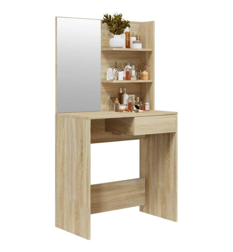 Schminktisch mit Spiegel Sonoma-Eiche 74,5x40x141 cm