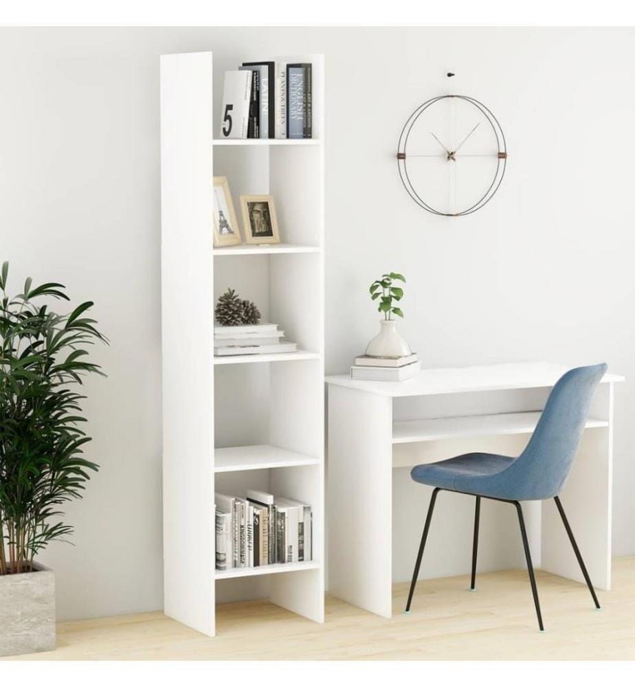 Bücherregal Weiss 40x35x180 cm Holzwerkstoff
