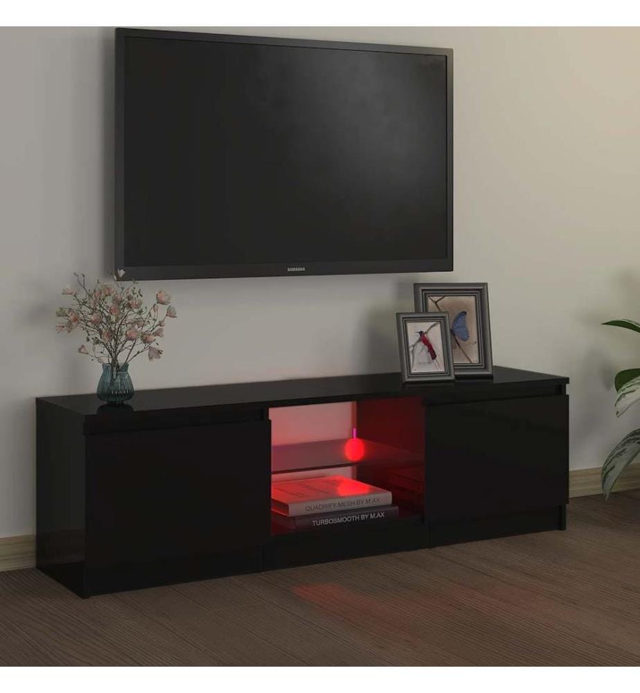 TV-Schrank mit LED-Leuchten Schwarz 120x30x36 cm
