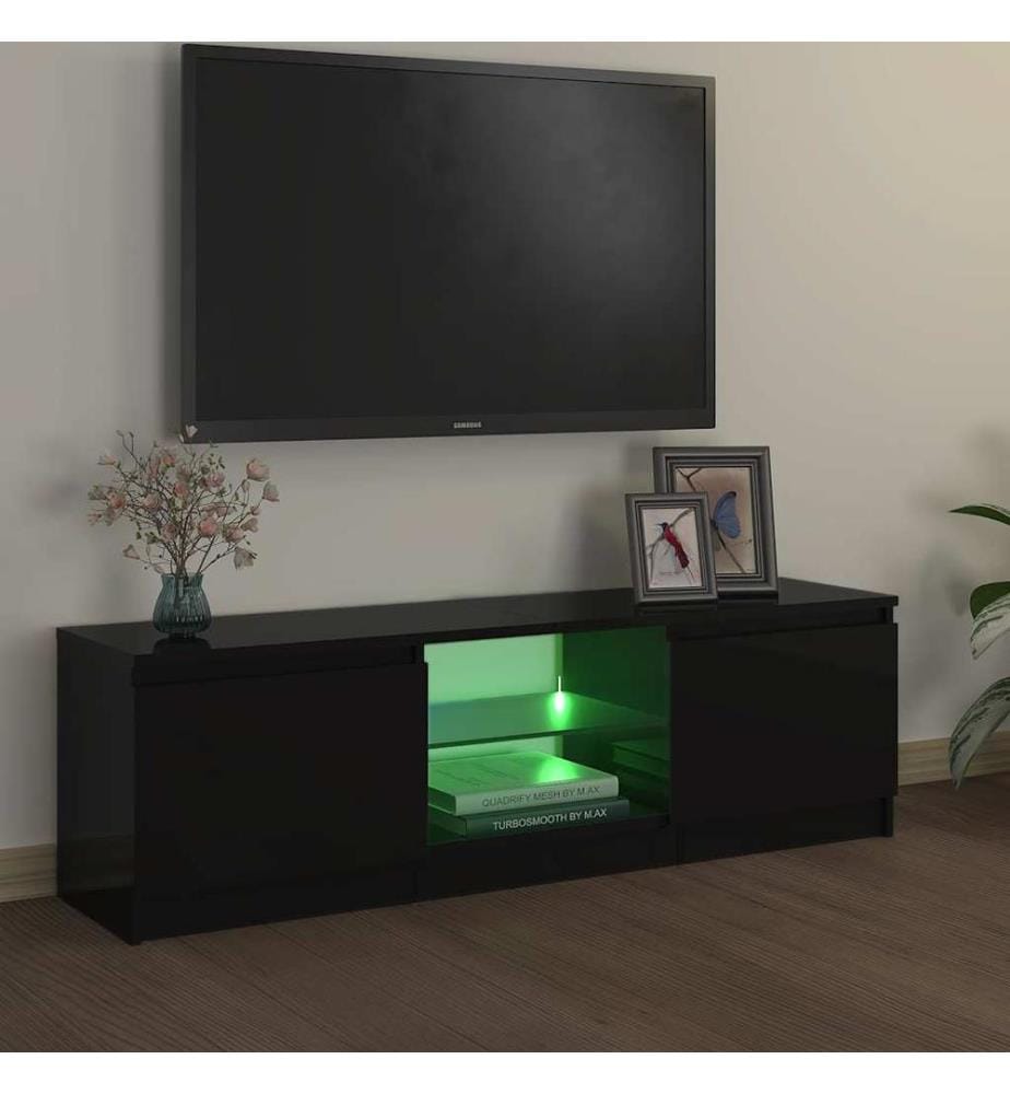 TV-Schrank mit LED-Leuchten Schwarz 120x30x36 cm