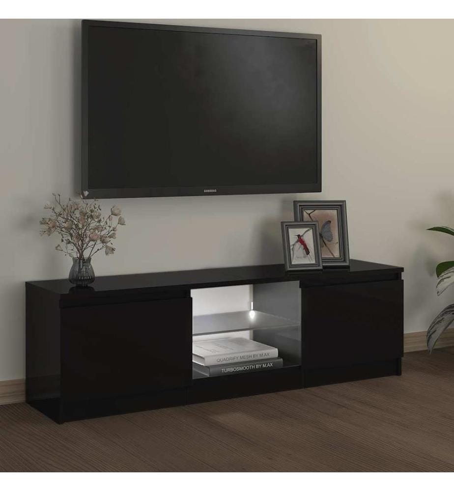 TV-Schrank mit LED-Leuchten Schwarz 120x30x36 cm