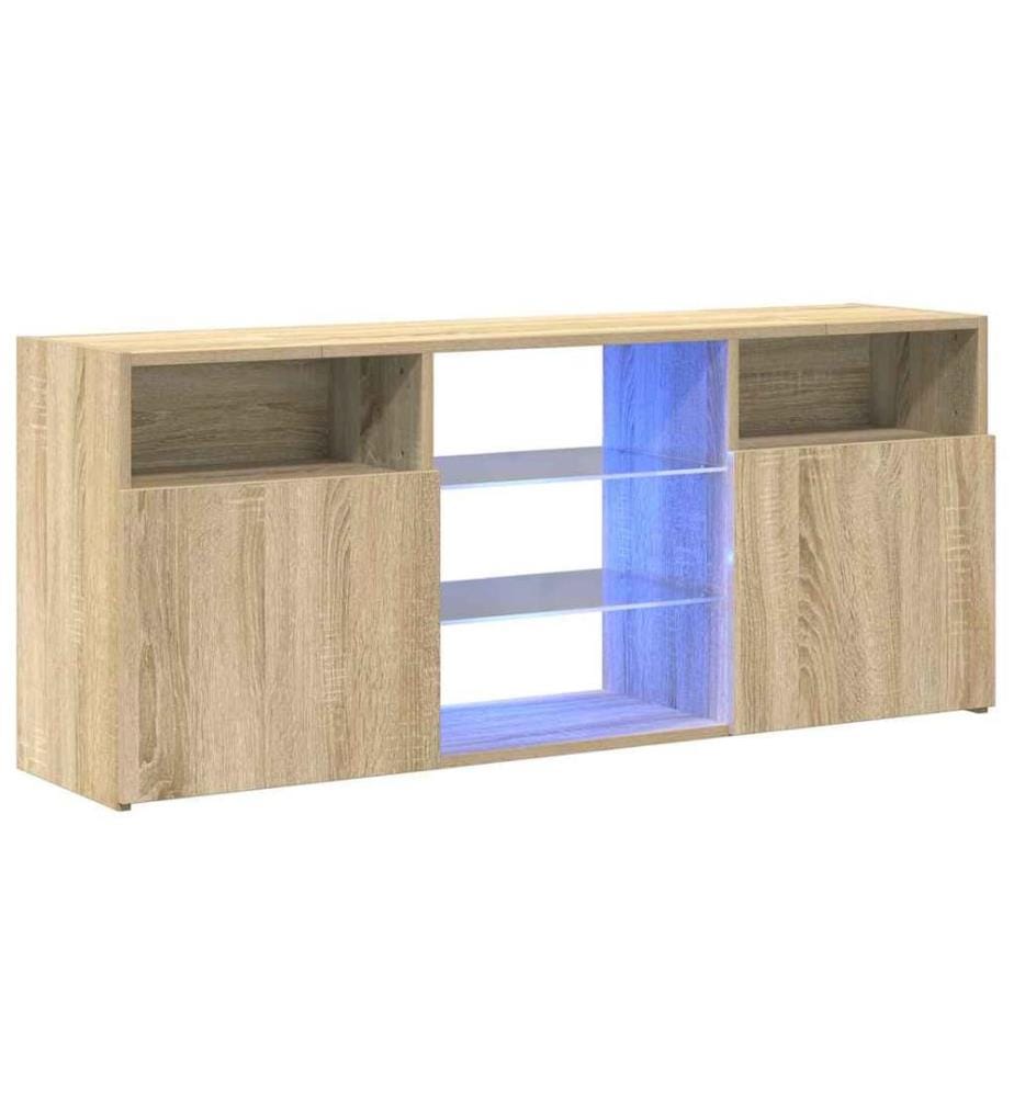 TV-Schrank mit LED-Leuchten Sonoma-Eiche 120x30x50 cm