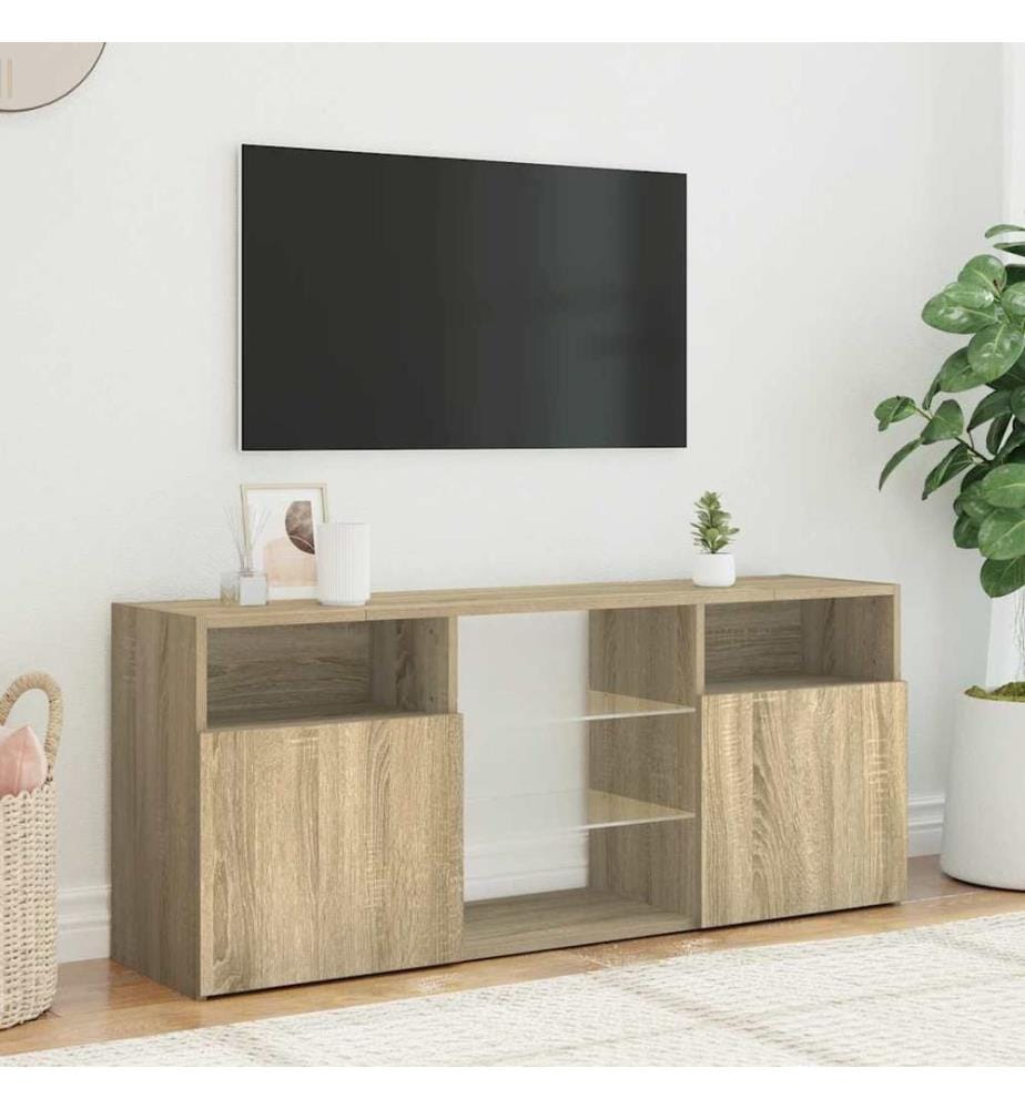 TV-Schrank mit LED-Leuchten Sonoma-Eiche 120x30x50 cm