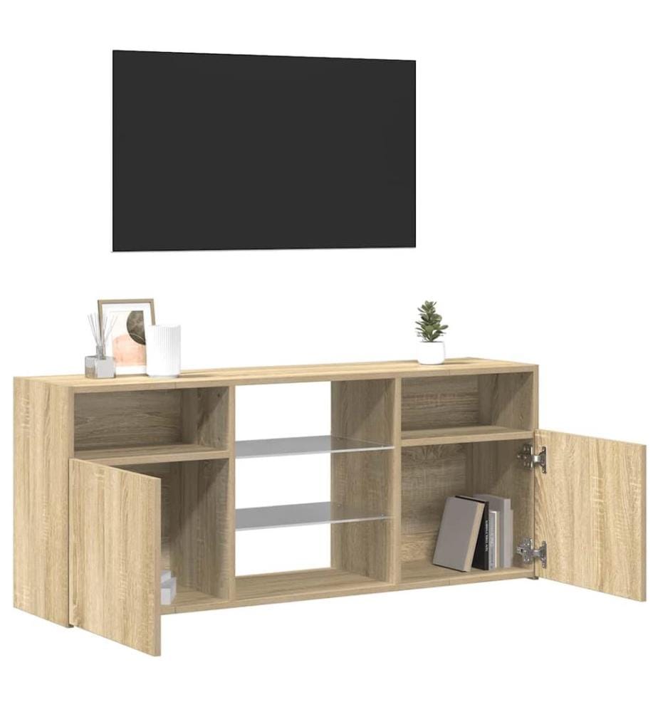 TV-Schrank mit LED-Leuchten Sonoma-Eiche 120x30x50 cm