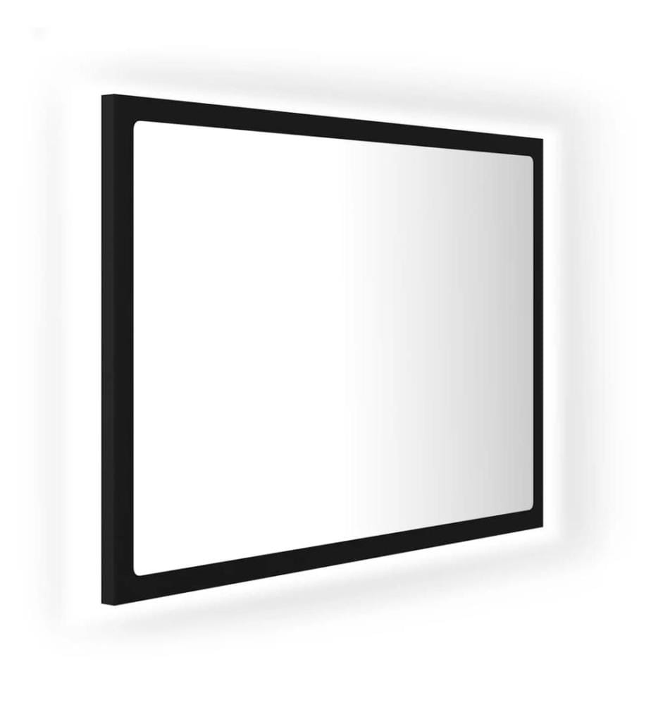 LED-Badspiegel Schwarz 60x8,5x37 cm Acryl