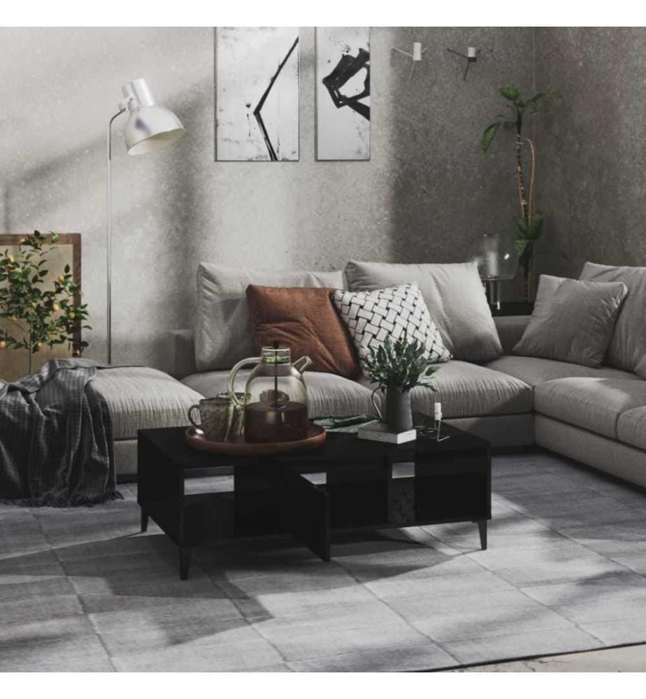 Couchtisch Hochglanz-Schwarz 103,5x60x35 cm Holzwerkstoff
