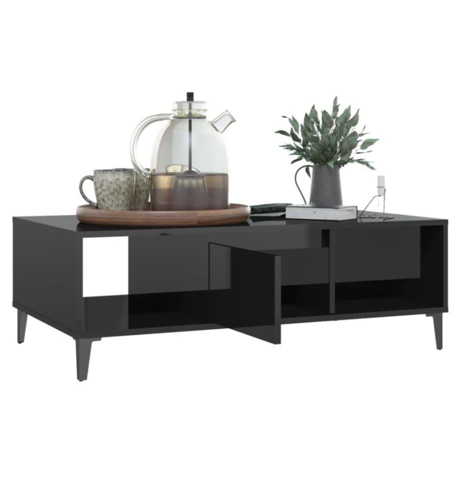 Couchtisch Hochglanz-Schwarz 103,5x60x35 cm Holzwerkstoff