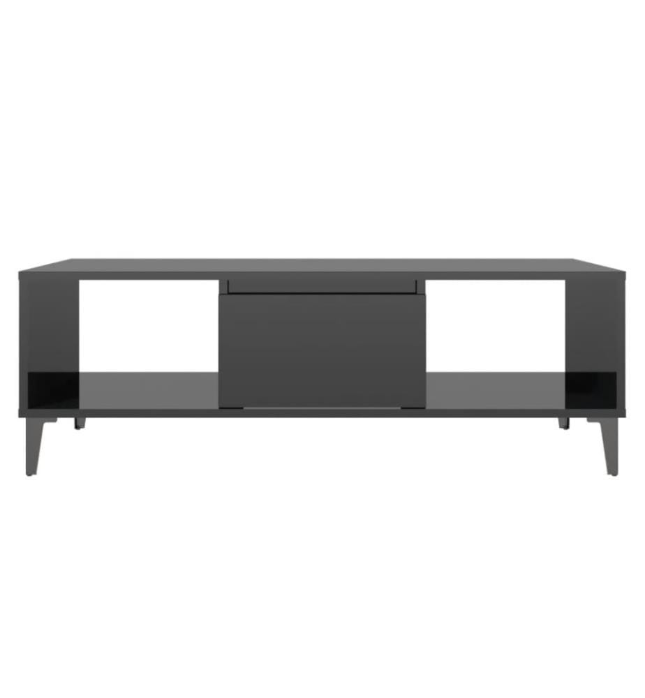 Couchtisch Hochglanz-Schwarz 103,5x60x35 cm Holzwerkstoff