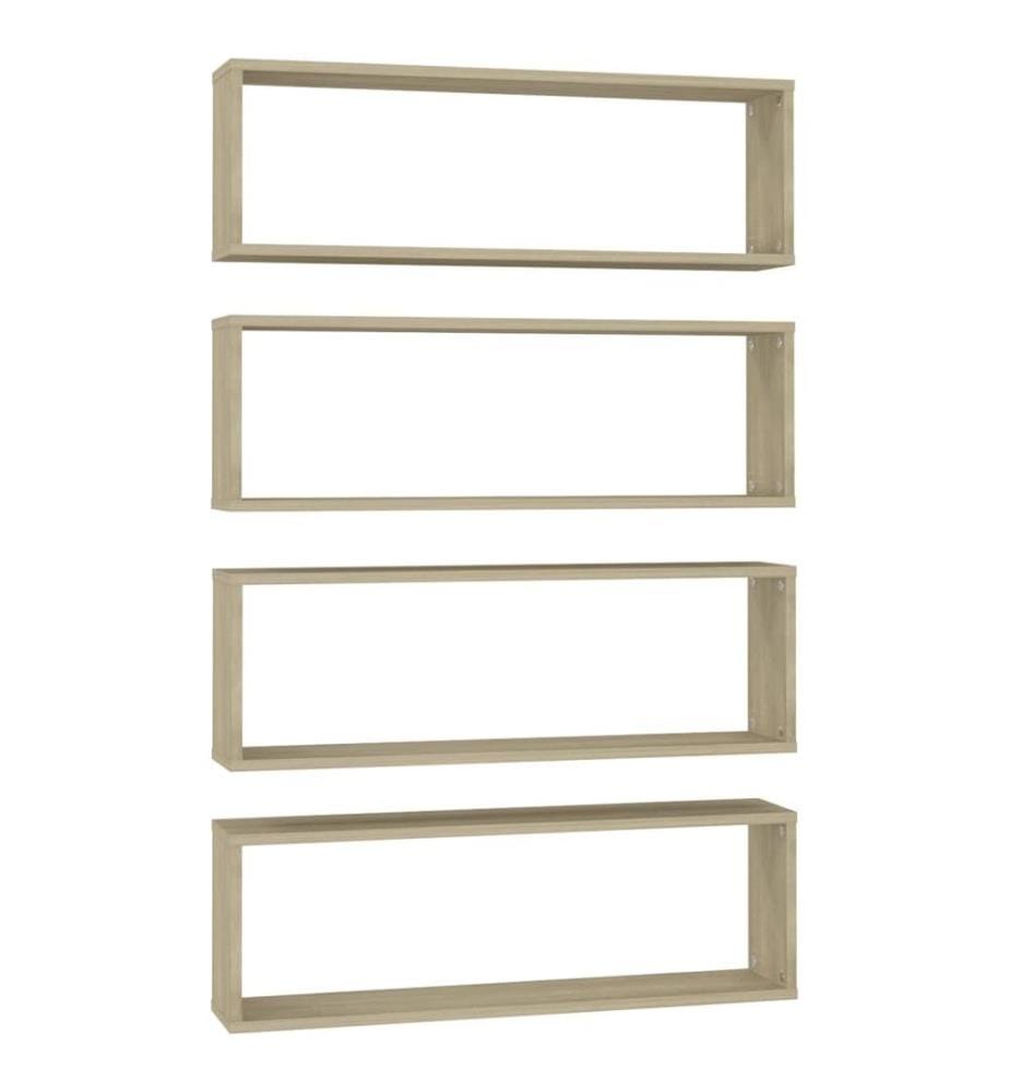 Würfelregale 4 Stk. Sonoma-Eiche 80x15x26,5 cm Holzwerkstoff