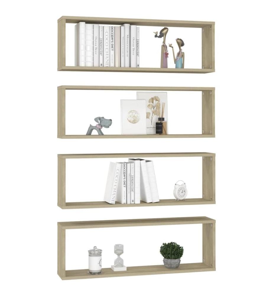 Würfelregale 4 Stk. Sonoma-Eiche 80x15x26,5 cm Holzwerkstoff