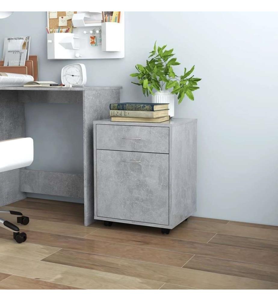 Rollschrank Betongrau 45x38x54 cm Holzwerkstoff