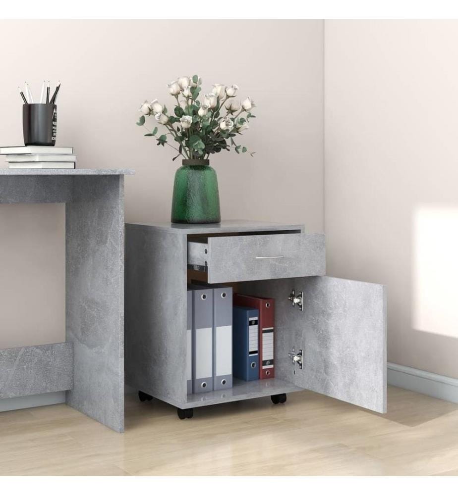 Rollschrank Betongrau 45x38x54 cm Holzwerkstoff