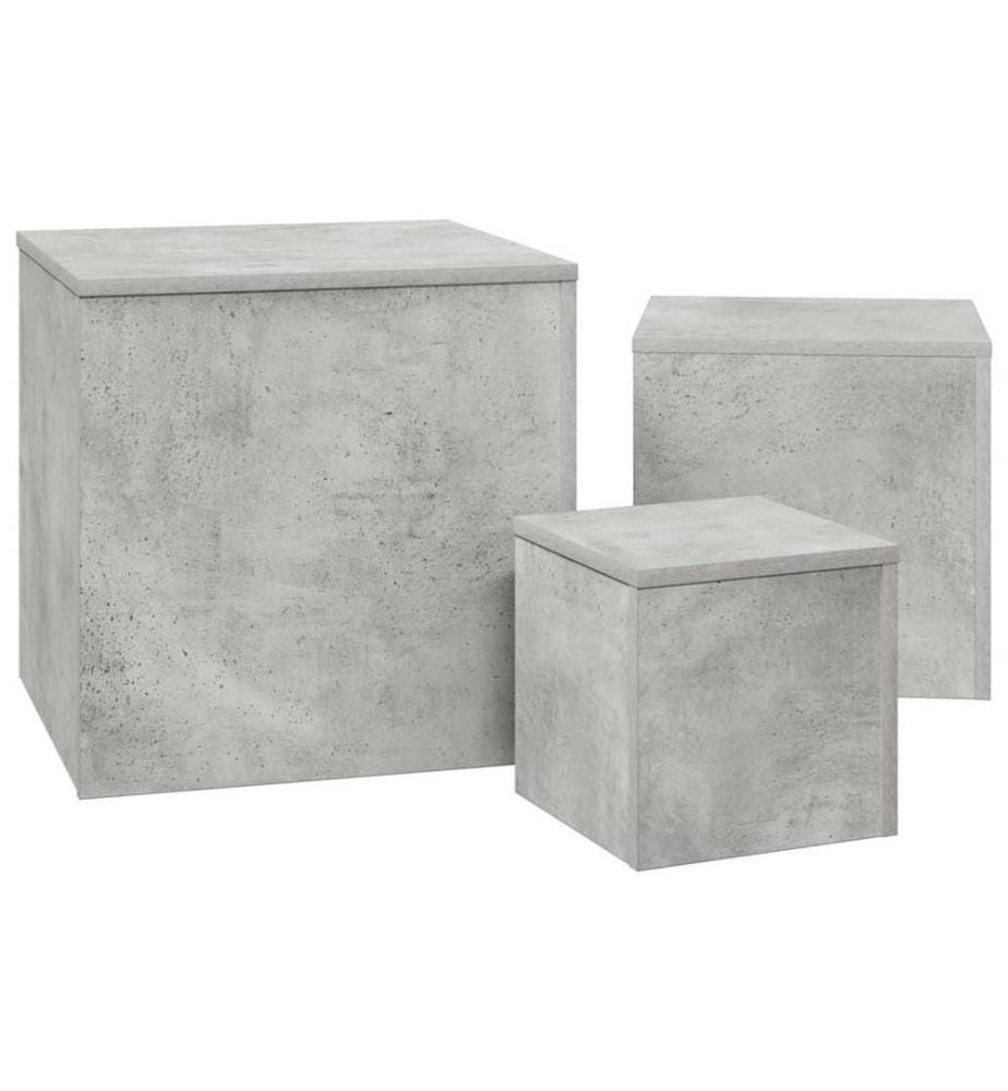 Beistelltische 3-tlg. Betongrau Holzwerkstoff