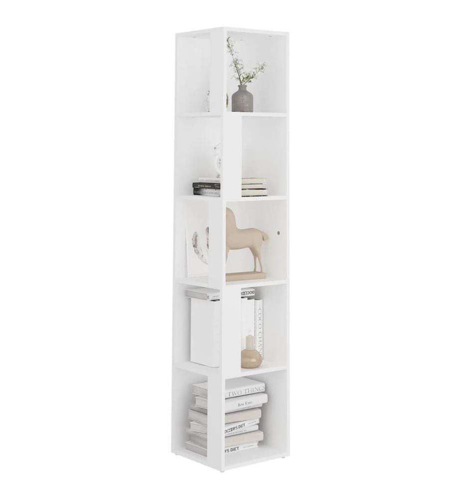 Eckregal Weiss 33x33x164,5 cm Holzwerkstoff