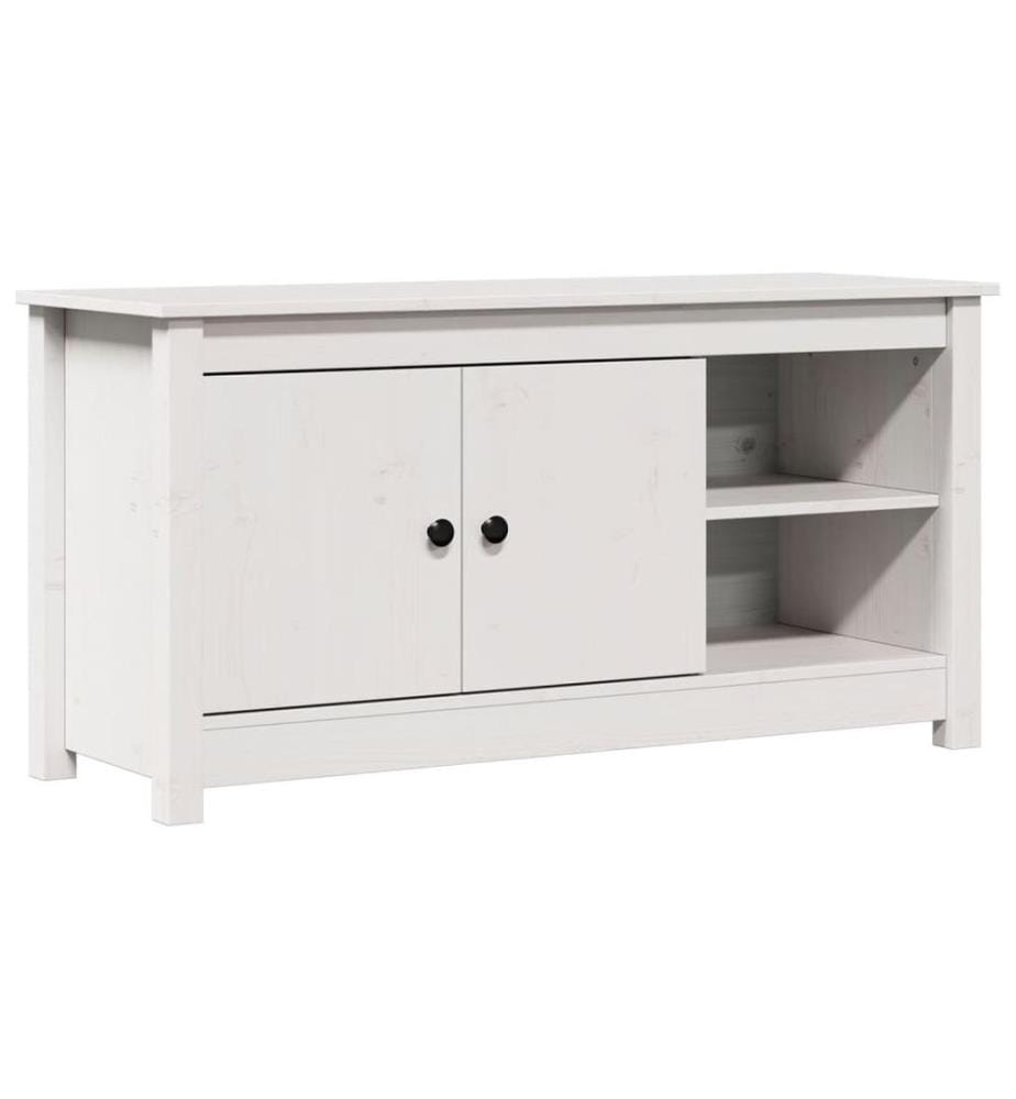 TV-Schrank Weiss 103x36,5x52 cm Massivholz Kiefer