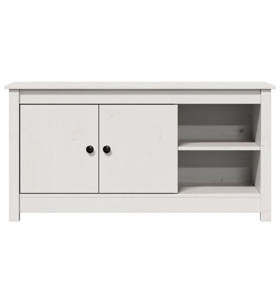 TV-Schrank Weiss 103x36,5x52 cm Massivholz Kiefer