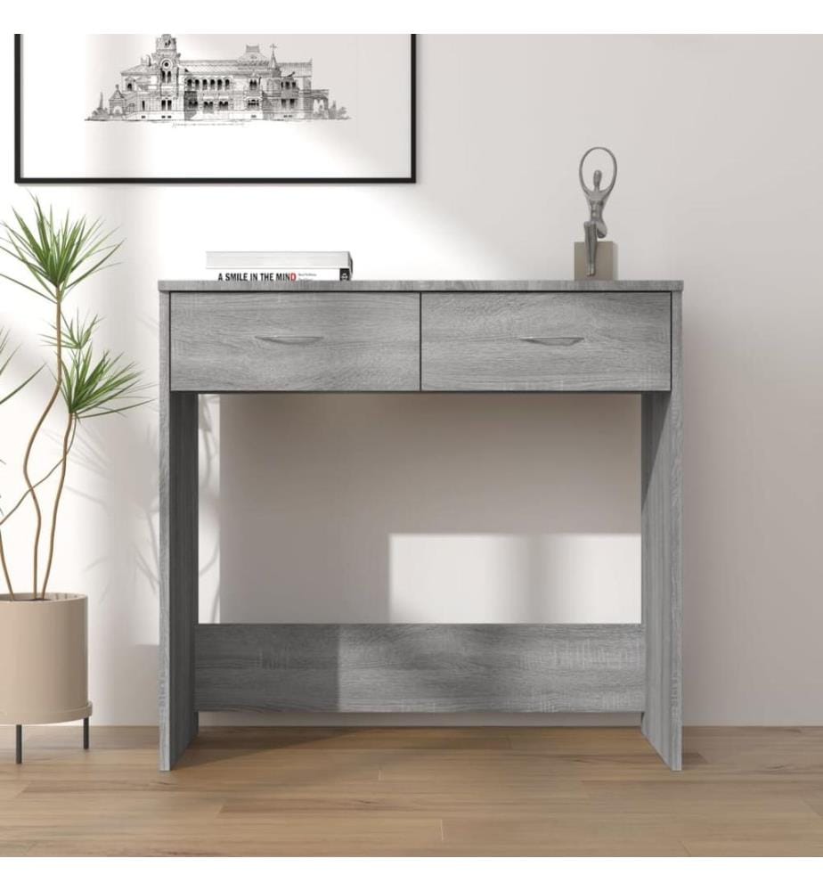 Bureau sonoma gris 80x40x75 cm bois d'ingénierie