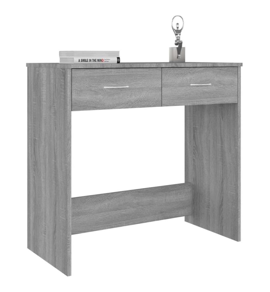 Bureau sonoma gris 80x40x75 cm bois d'ingénierie