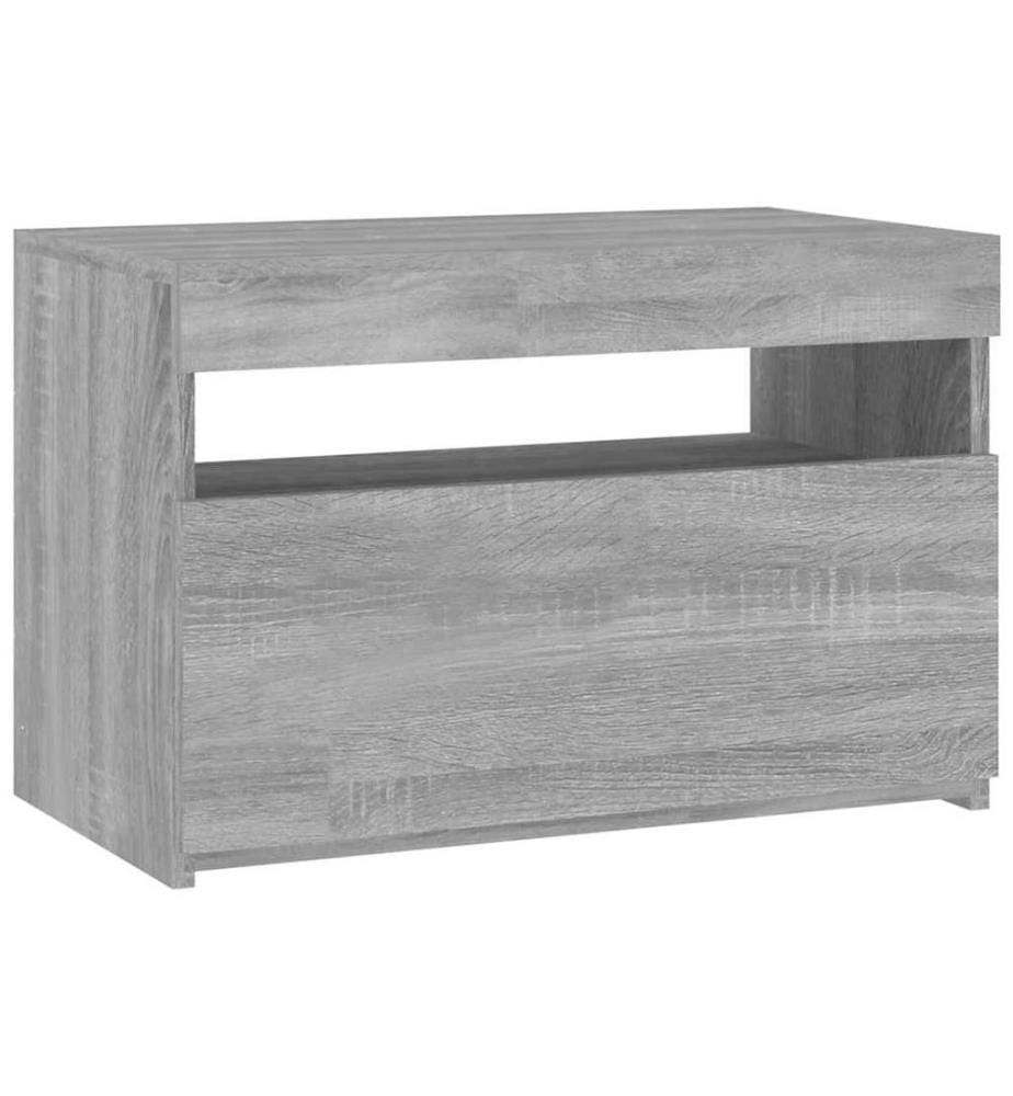 Meuble TV avec lumières LED Sonoma gris 60x35x40 cm