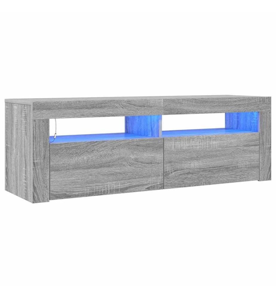 TV-Schrank mit LED-Leuchten Grau Sonoma 120x35x40 cm