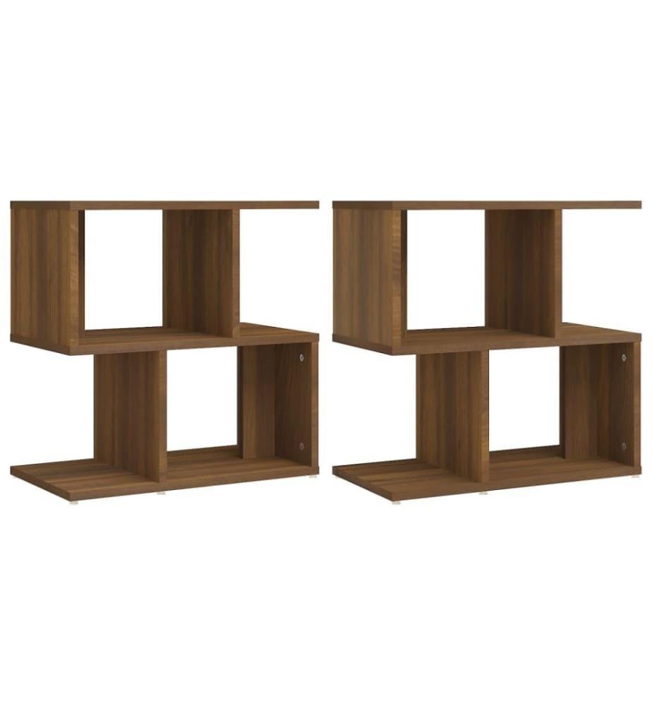 Nachttische 2 Stk. Braun Eiche-Optik 50x30x51,5cm Holzwerkstoff