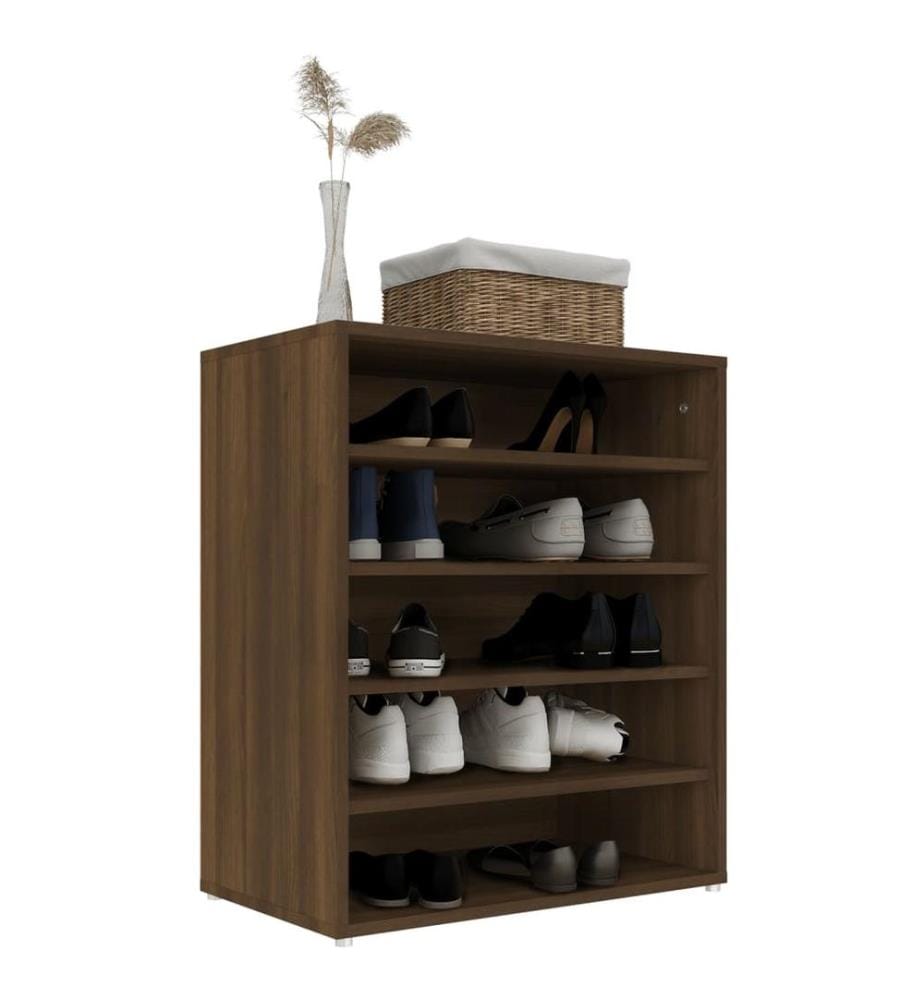 Schuhschrank Braun Eichen-Optik 60x35x70 cm Holzwerkstoff