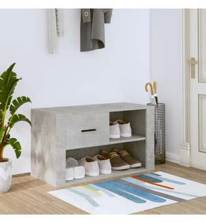 Schuhschrank Betongrau 80x35x45 cm Holzwerkstoff