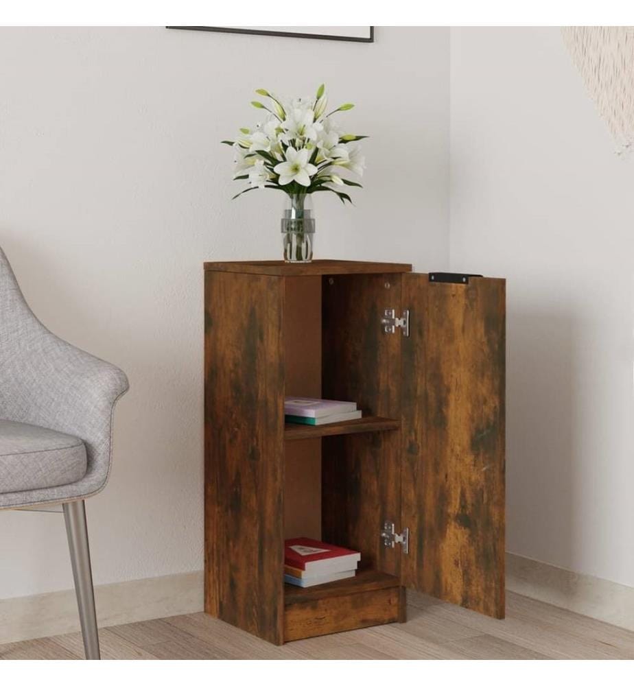 Buffet Chêne fumé 30x30x70 cm Bois d'ingénierie