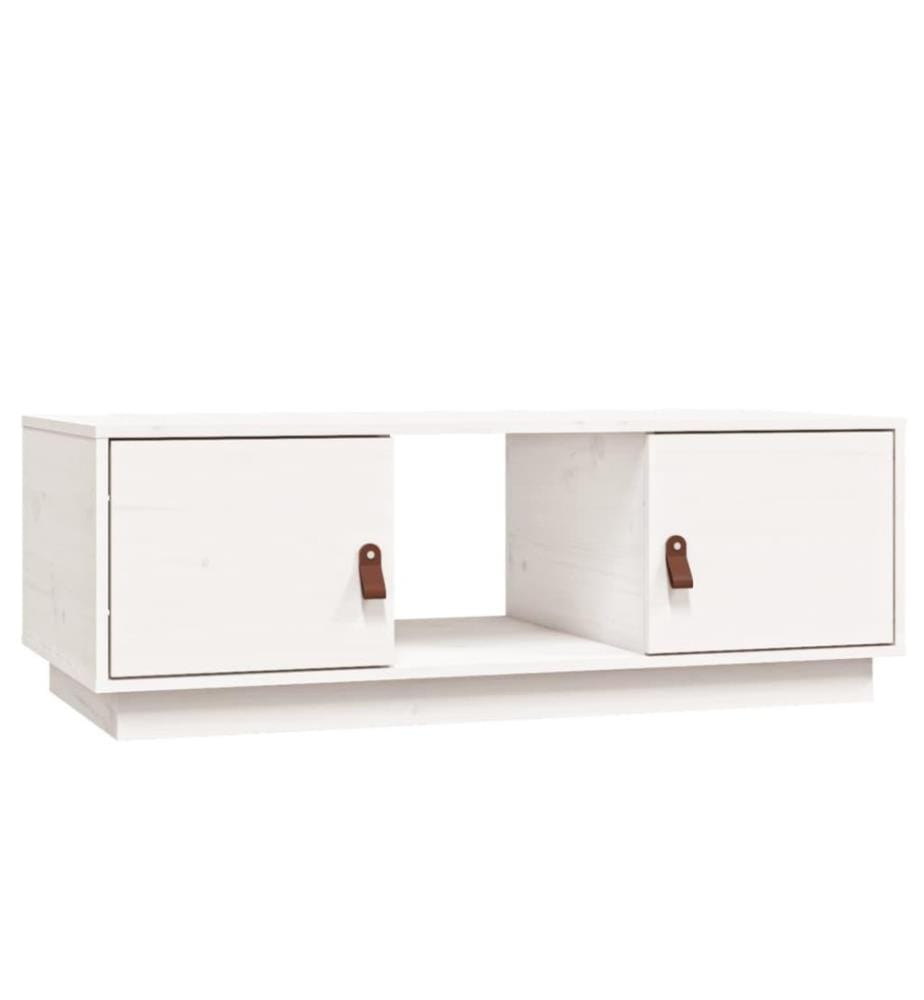 Couchtisch Weiss 100x50x35 cm Massivholz Kiefer