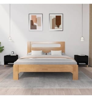 Nachttische 2 Stk. Schwarz 50x46x50 cm Holzwerkstoff