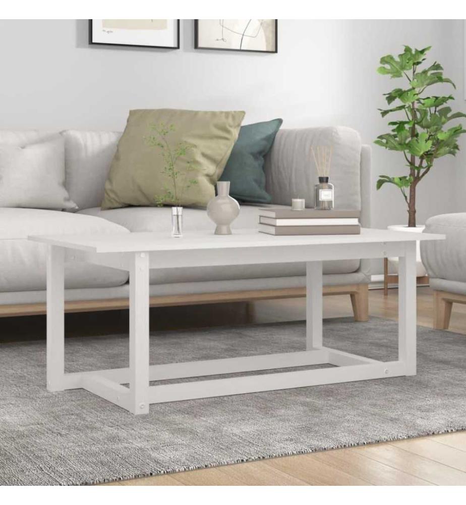 Couchtisch Weiss 110x55x45 cm Massivholz Kiefer