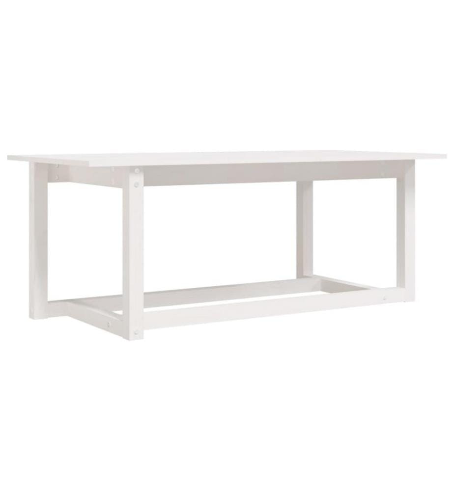 Couchtisch Weiss 110x55x45 cm Massivholz Kiefer