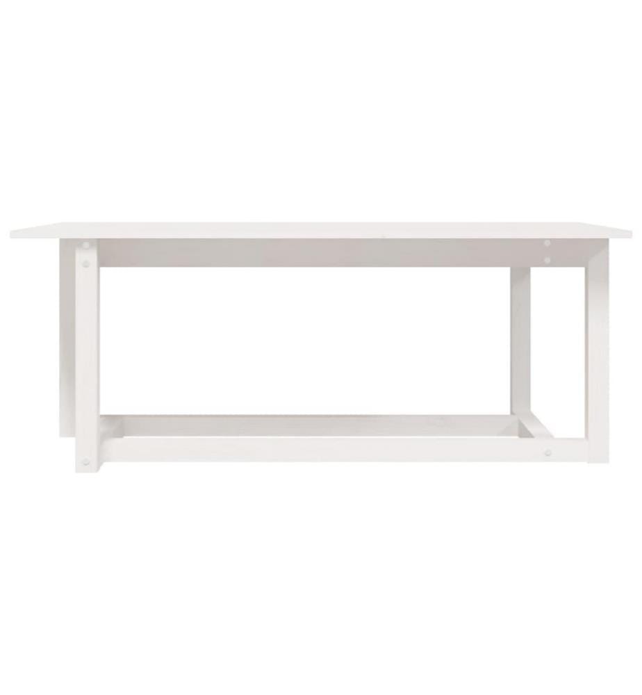 Couchtisch Weiss 110x55x45 cm Massivholz Kiefer