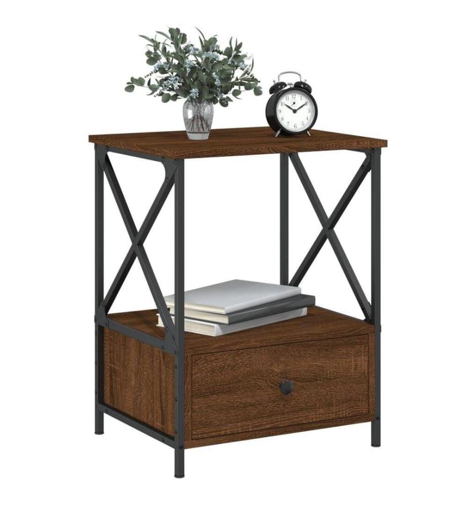 Nachttisch Braun Eichen-Optik 50x41x65 cm Holzwerkstoff