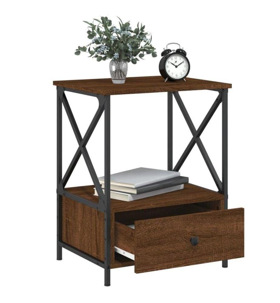 Nachttisch Braun Eichen-Optik 50x41x65 cm Holzwerkstoff