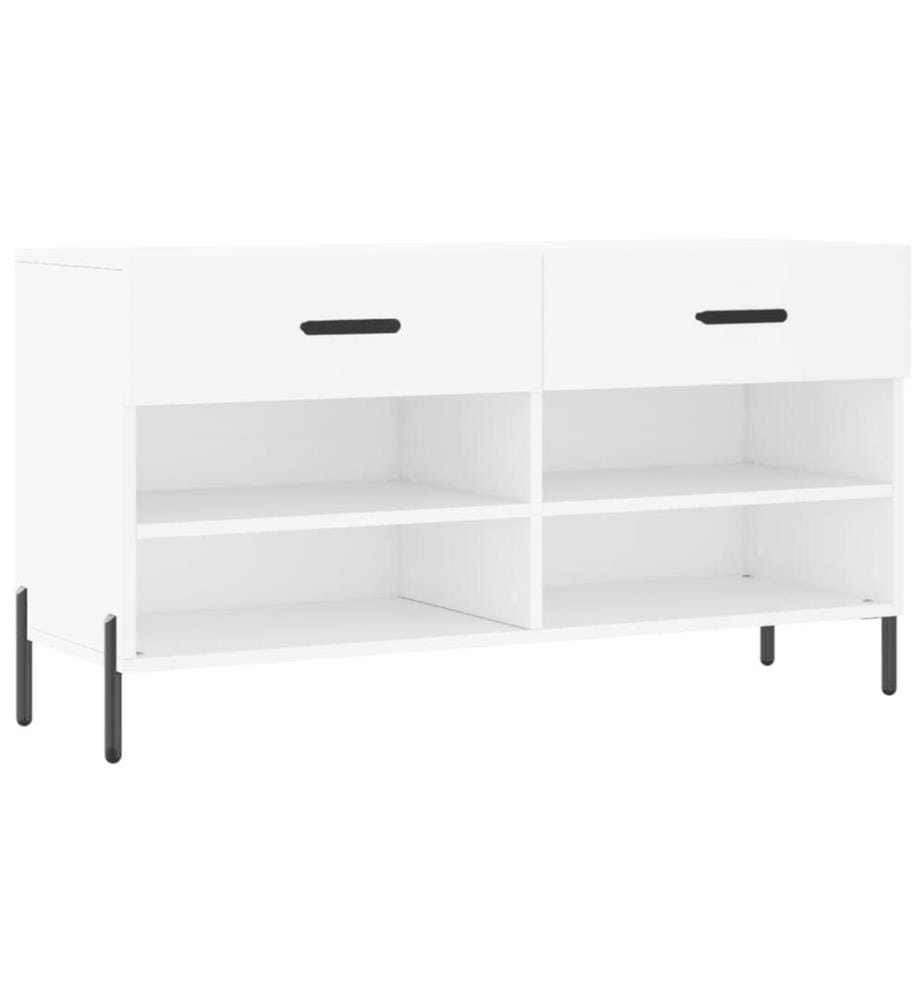 Schuhbank Weiss 102x35x55 cm Holzwerkstoff