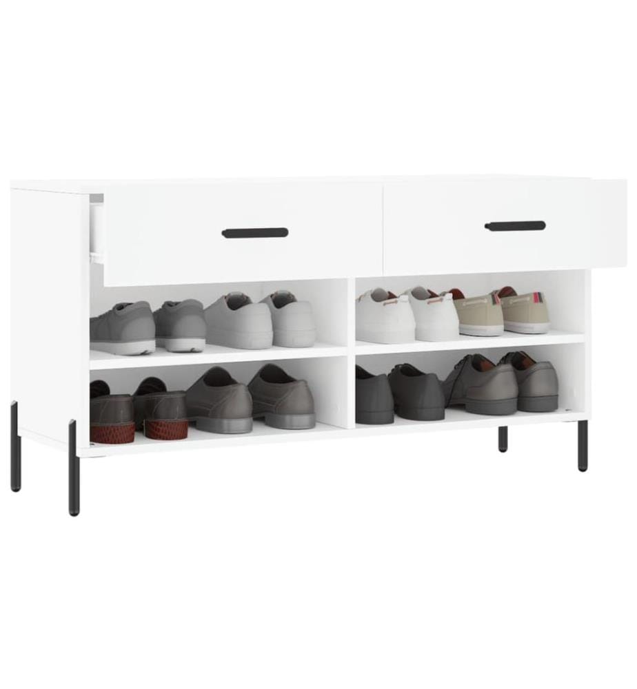 Schuhbank Weiss 102x35x55 cm Holzwerkstoff