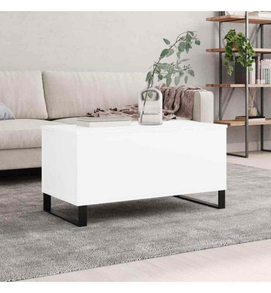 Couchtisch Weiss 90x44,5x45 cm Holzwerkstoff
