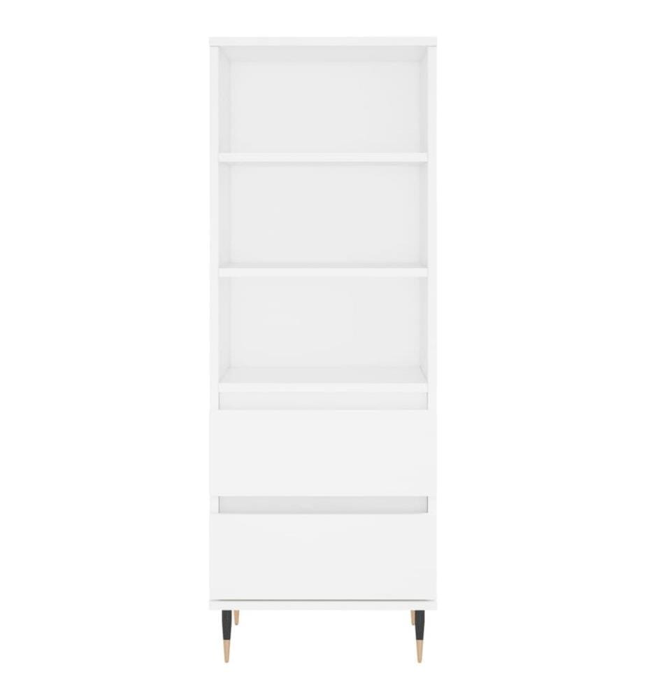 Buffet haut Blanc 40x36x110 cm Bois d'ingénierie