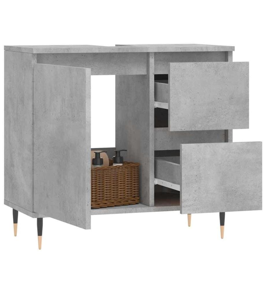 Badschrank Betongrau 65x33x60 cm Holzwerkstoff