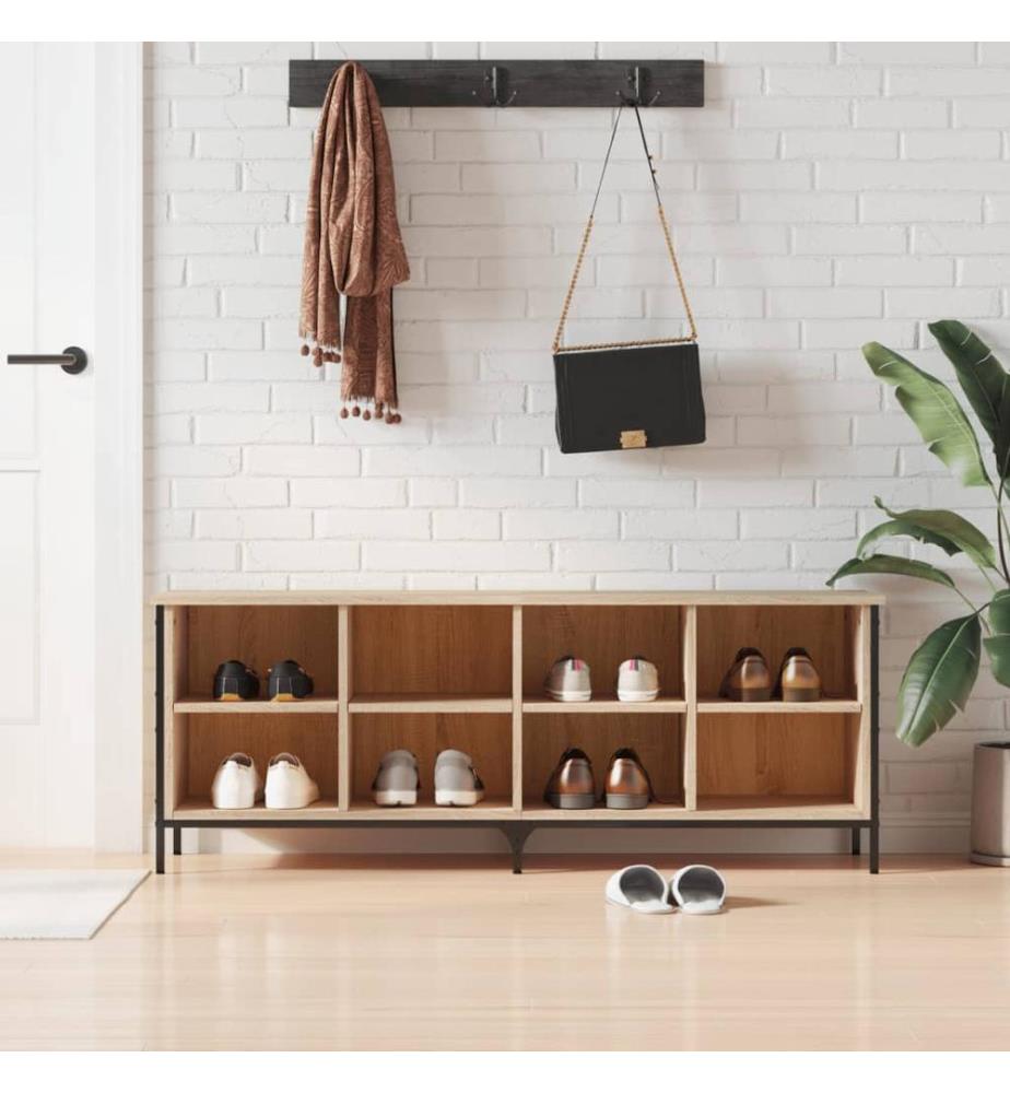 Schuhregal Sonoma-Eiche 131x35x50 cm Holzwerkstoff