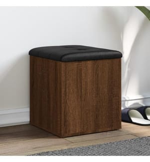Banc de rangement chêne marron 42x42x45 cm bois d'ingénierie